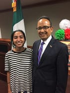 YPN Program Coordinator Zoya Zia with Mexico's Consul General in Austin, Ambassador Carlos Gonzalez Gutierrez