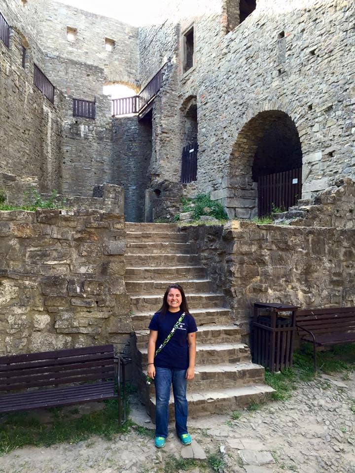 Celeste Banda at Hukvaldy Castle in its namesake village in the Czech Republic.